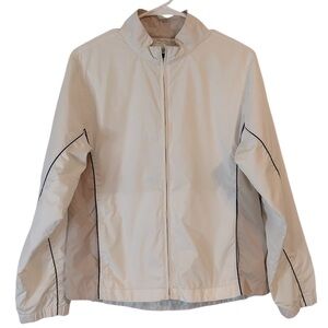 FootJoy Women’s White Beige Long‎ Sleeve Zip Front Windbreaker Jacket Size M